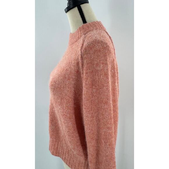 Topshop Peach Crewneck Sweater Knit Raglan Pullover Orange Small - Picture 4 of 10